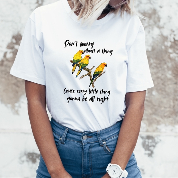 Short Sleeve Unisex Tee, Don't Worry - Picture 1 of 2